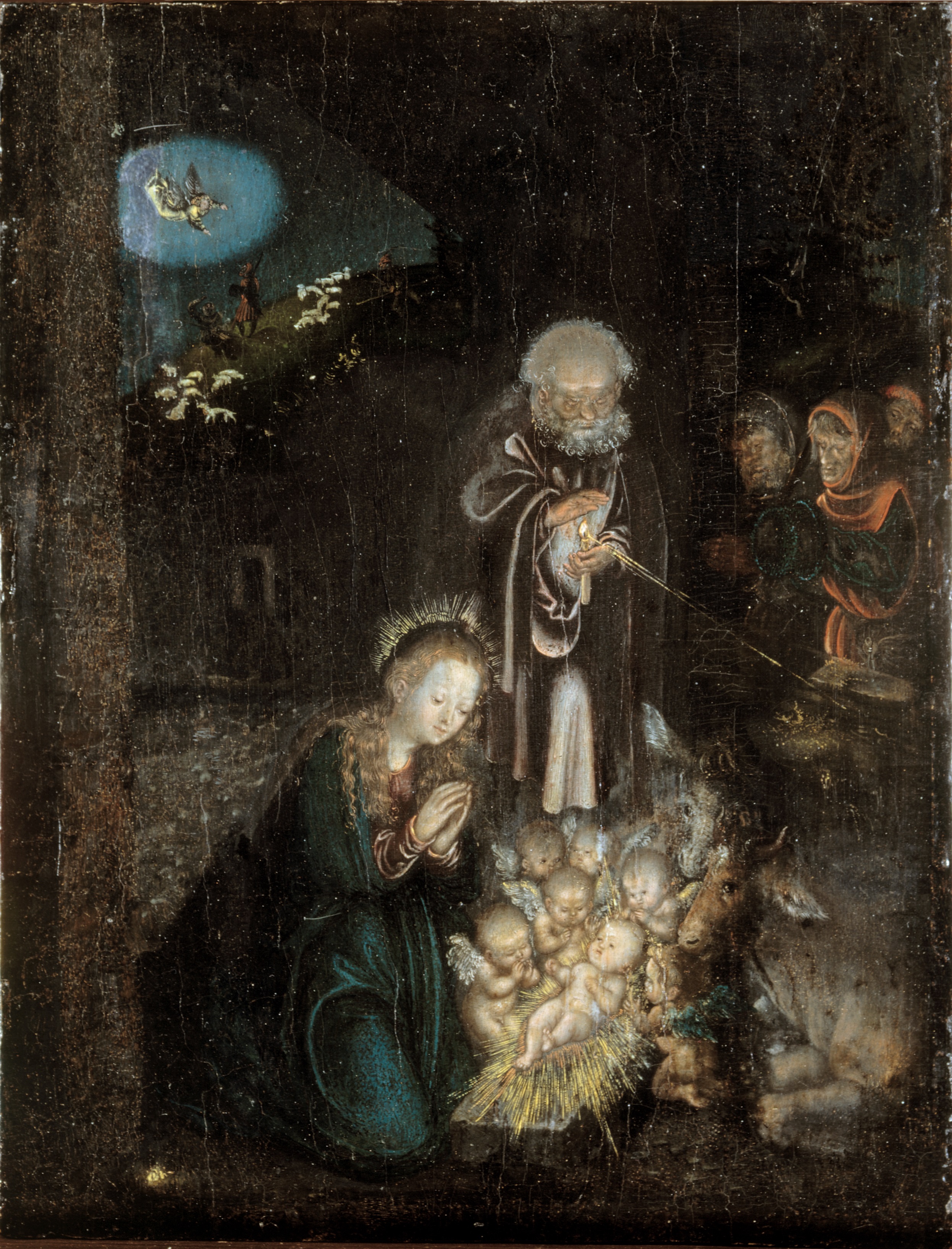 Kaledos. The Adoration of the Shepherds (Anbetung der Hirten) c. 1515–1520 Lucas Cranach the Elder