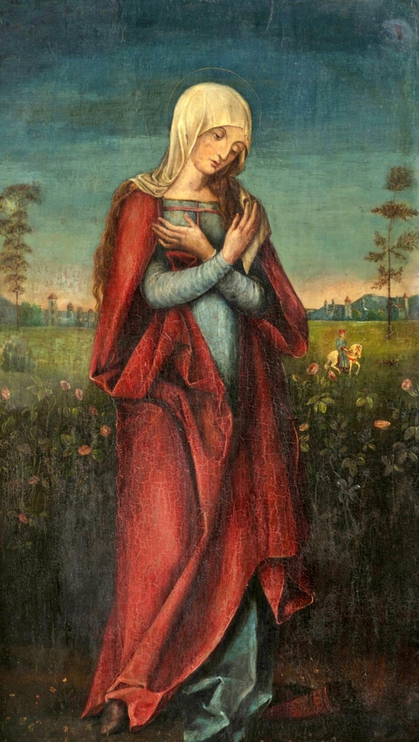 Marija Mergelė. Mergelė rožių sode. Prisk. Lukui Kranachui vyr. 1472-1553 The Virgen in a Rose Garden