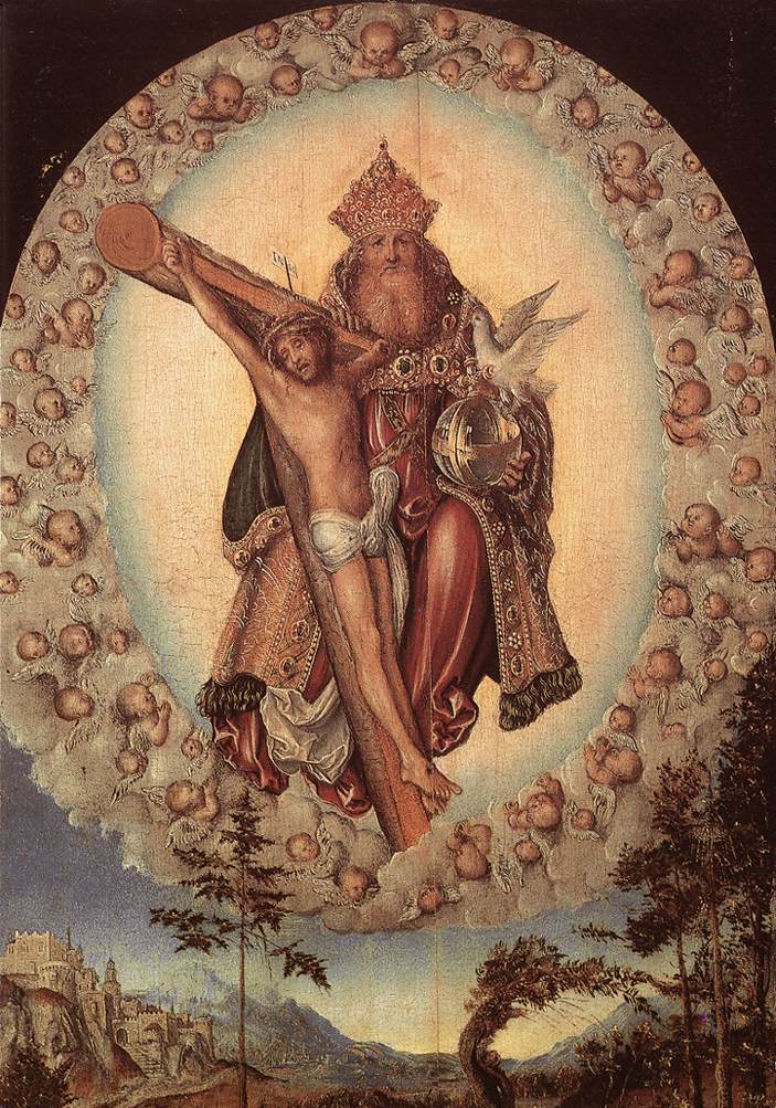 Trejybe. Lukas Kranachas vyresnysis. Lucas Cranach d. Ä. Trinity. Tarp 1515-1518