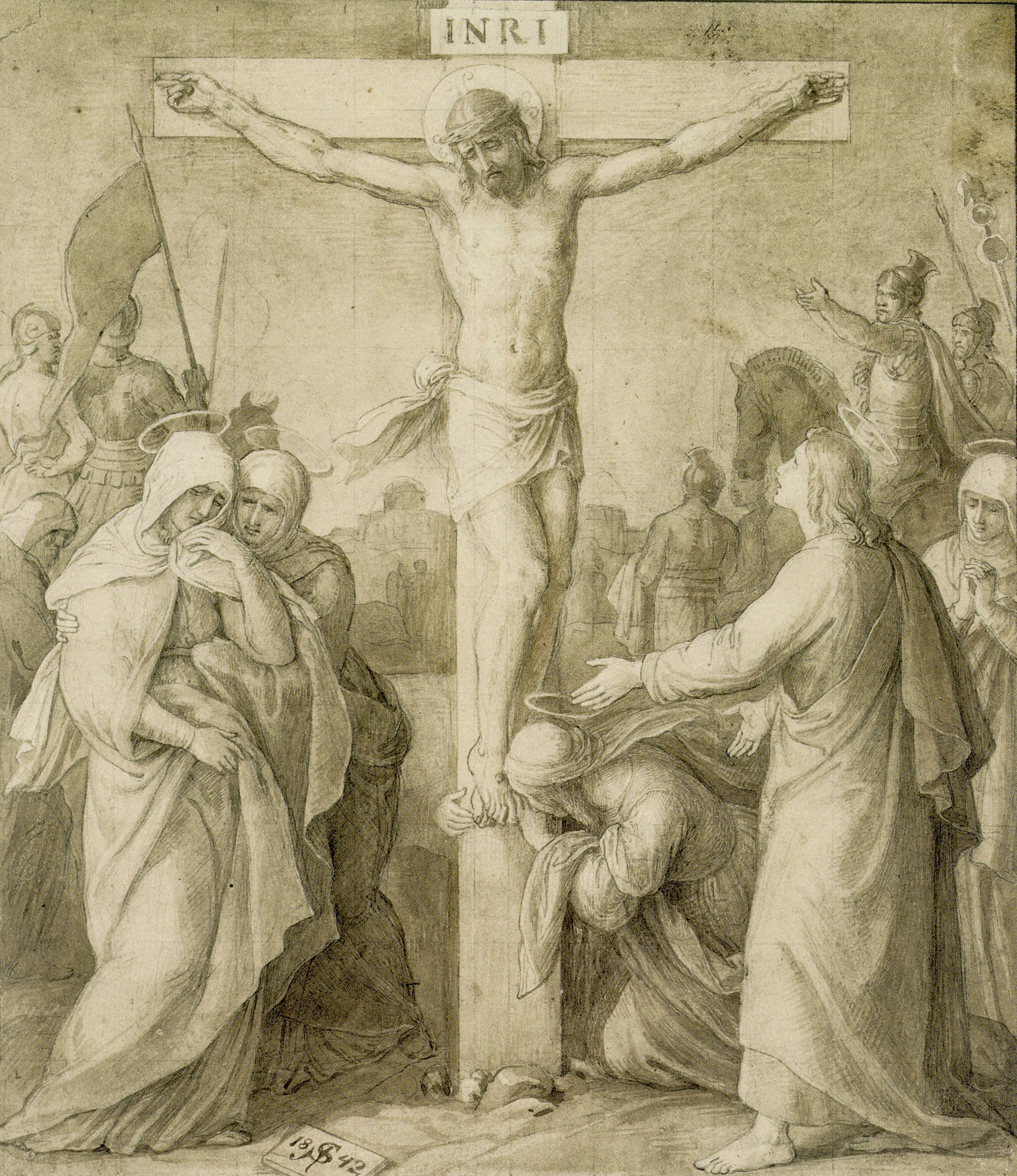 Kristaus nukryžiavimas. Julius Schnorr von Carolsfeld, 1842 Kreuzigung Christi 2